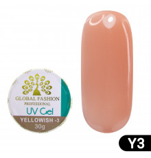 Гель для наращивания ногтей, камуфляж-3, Global Fashion Yellowish-3, 30 г