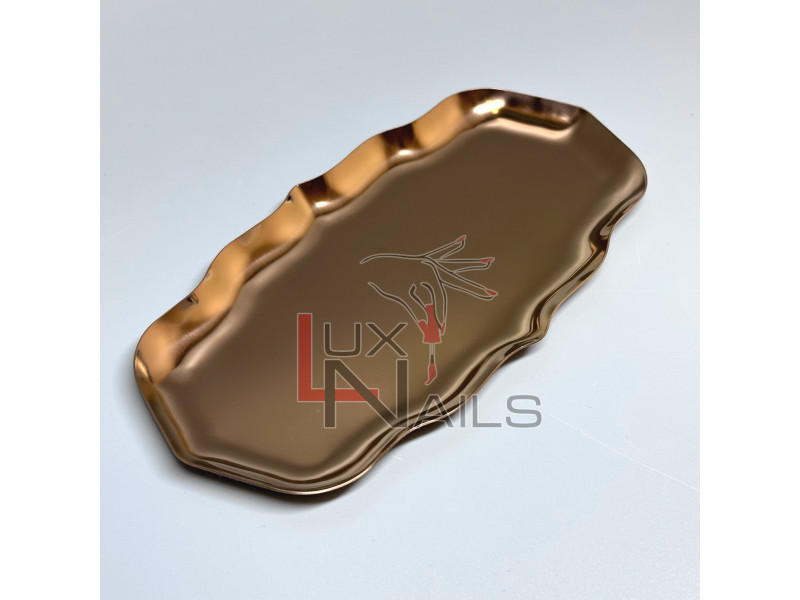 Лоток для инструментов металлический, 218х110х10 мм, фигурный, цвет бронза