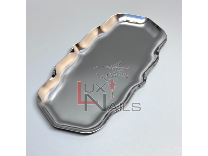 Лоток для інструментів металевий, 218х110х10 мм, фігурний, колір срібло