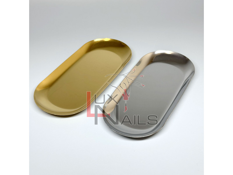 Лоток металлический для инструментов плоский (18х8,5 см), glold