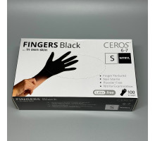 Перчатки нитриловые черные без пудры SEF размер S, 100 шт
