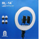 Кольцевая LED лампа RL-14, 36см (пульт, штатив, USB)
