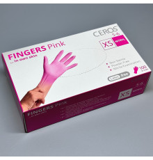 Перчатки нитриловые розовые без пудры SEF размер XS, 100 шт