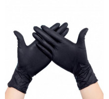 Нітрилові рукавички без пудри чорні (M) 100шт