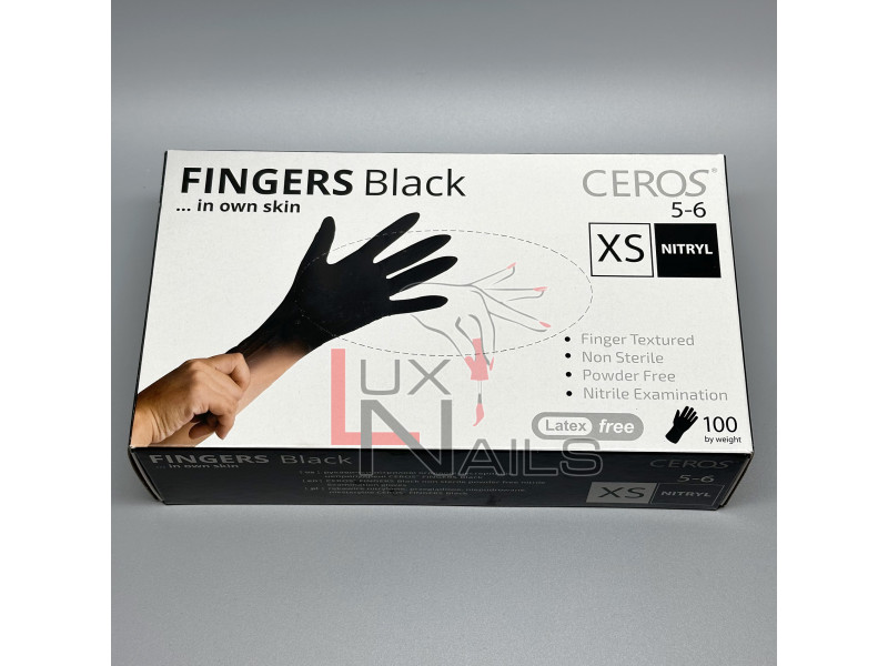 Перчатки нитриловые черные без пудры SEF размер XS, 100 шт